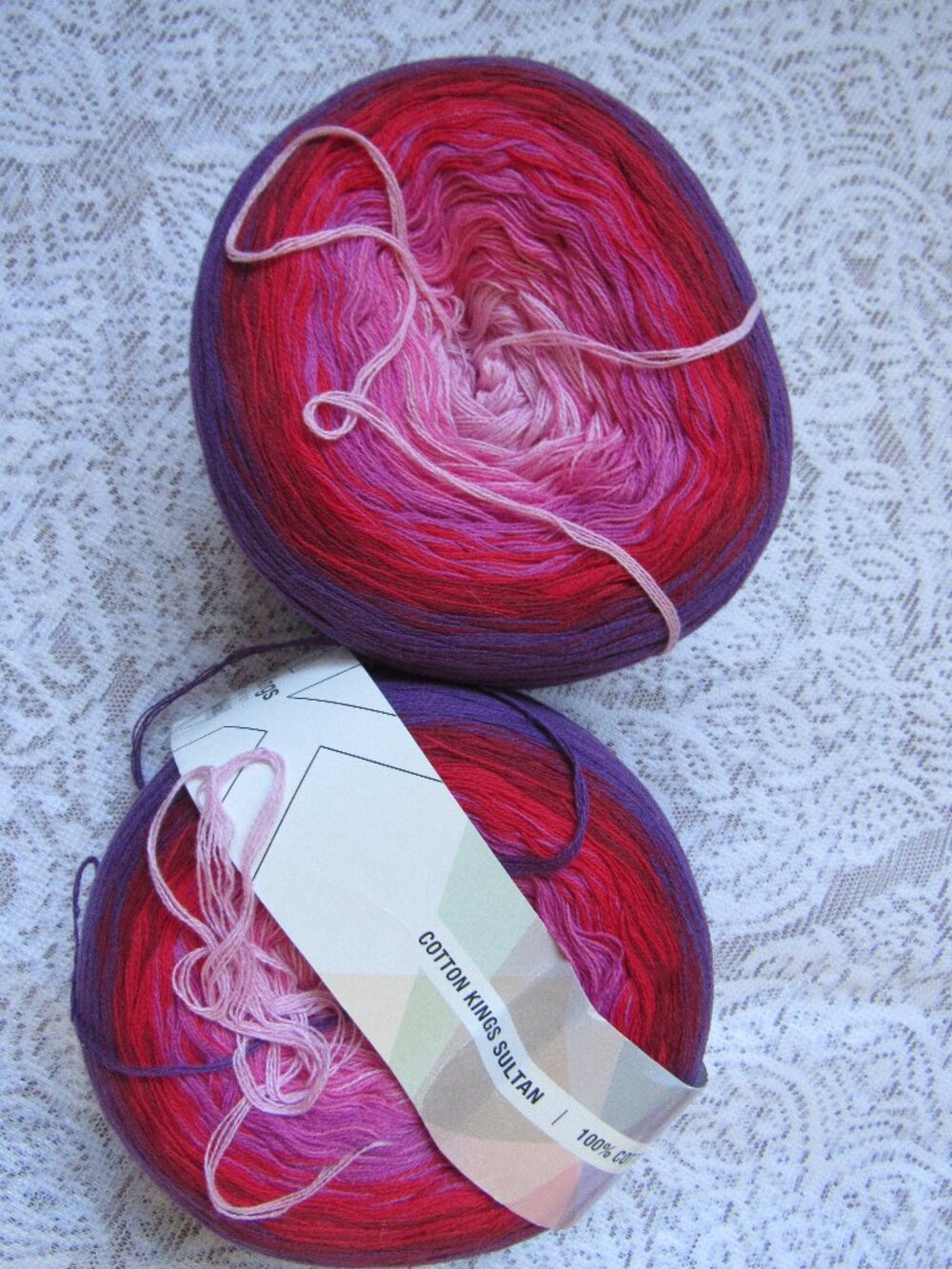 2 cakes, Cotton Kings Sultan Yarn, Color 33, 100% Cotton, 200g each,800m each